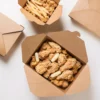 10pcs Kraft Brown Paper Food Containers - Microwave-Safe Square Lunch Boxes for Takeout