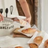 100pcs Clear Plastic Half-Wrap Bread Bags with Kraft Paper Stickers (18.3X20CM)