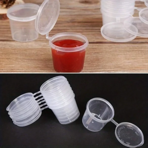 Plastic Sauce Cups with Lids
