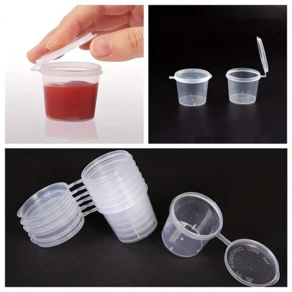 Plastic Sauce Cups with Lids