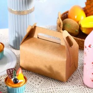 5-Pack Premium Portable Food-Safe Paper Pastry Boxes - Stylish & Durable Disposable Containers for Baking