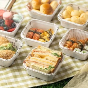50pcs PET Food-Grade Multipurpose Takeout Containers with Transparent Lids