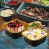 150pcs Rectangle PET (Polyethylene Terephthalate) Reusable Cupcake Containers