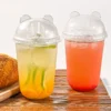 1 set includes 50 cups and 50 lids, disposable milk tea cups and ice coffee cups