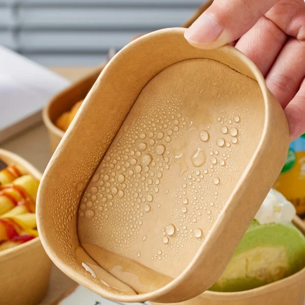 10-Pack Small Kraft Takeout Boxes with PET Lids 250ml