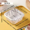 50pcs PET Food-Grade Multipurpose Takeout Containers with Transparent Lids