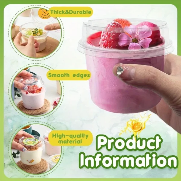 100pcs 5/8 oz Clear Plastic Disposable Dessert Cups