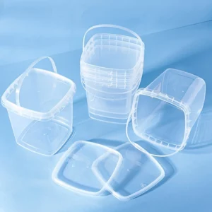 1pcs Clear Plastic Buckets with Lids