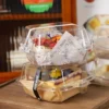 50pcs Clear Plastic Takeout Containers, Reusable Square Clamshell Food Boxes