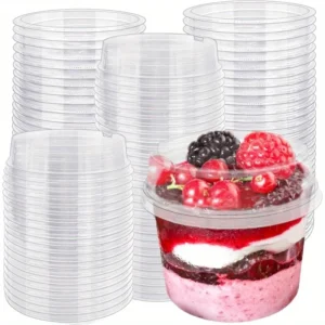 100pcs 5/8 oz Clear Plastic Disposable Dessert Cups