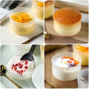 20pcs High-Temp Resistant Pudding Cups with Lids
