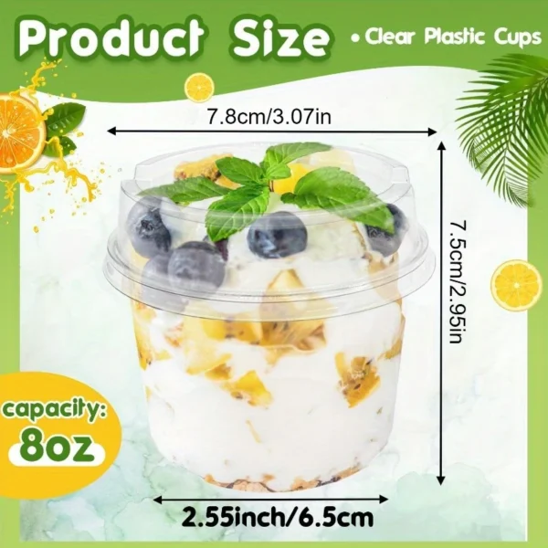 100pcs 5/8 oz Clear Plastic Disposable Dessert Cups